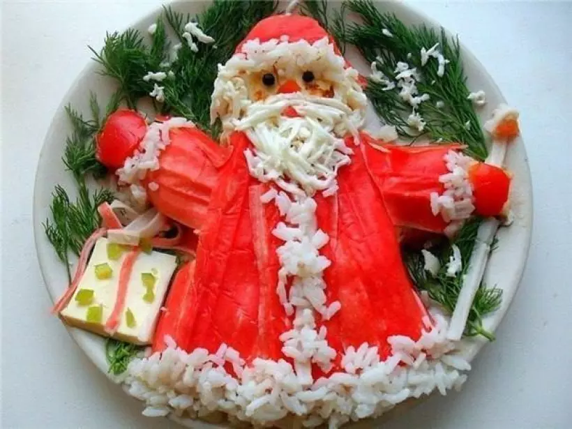 Готовим Салаты Новогодний салат Дед Мороз
