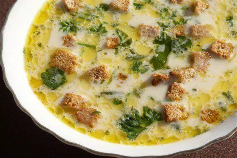 Готовим Супы Суп из сыра стилтон с пармезановыми гренками