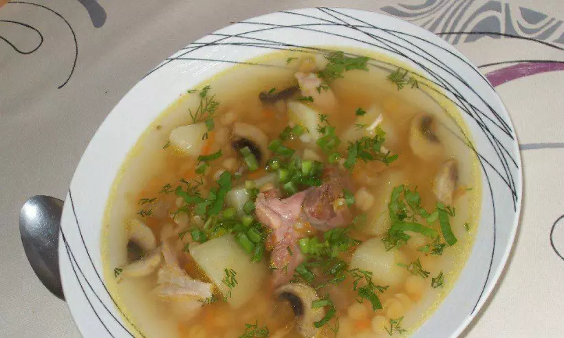 Готовим Супы Гороховый суп с грибами