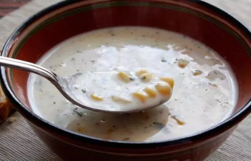 Готовим Супы Сырный суп-пюре с консервированной кукурузой