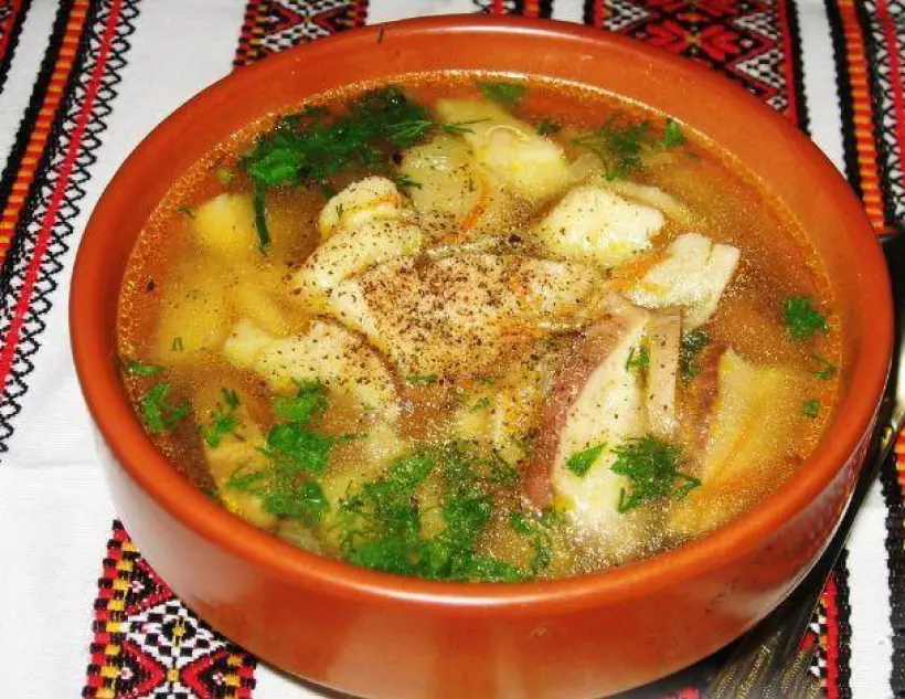 Готовим Супы Суп с картофельными галушками