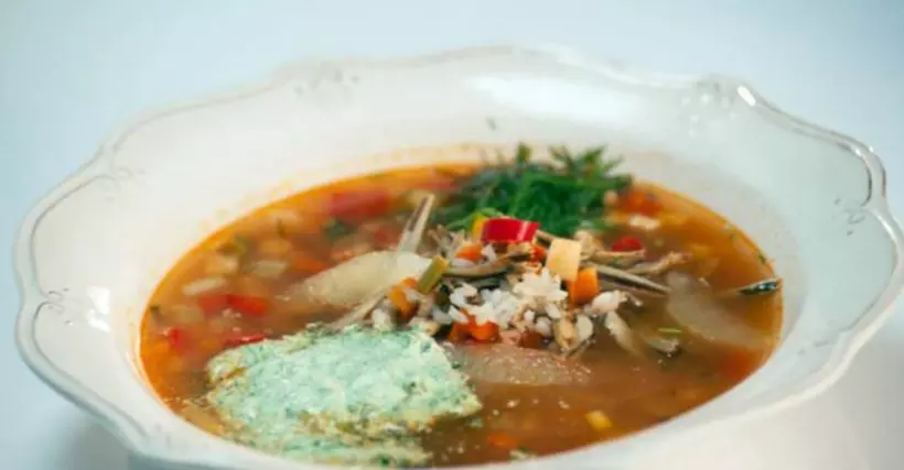 Готовим Супы Суп из снетков с зеленой сметаной