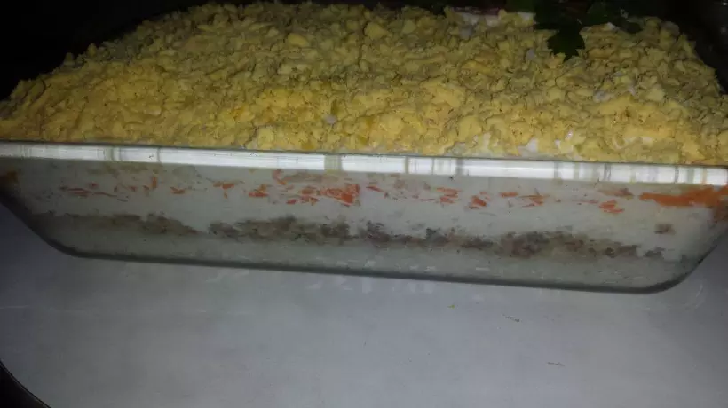 Готовим Салаты Салат «Мимоза» с тунцом, рисом и картофелем