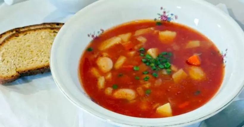 Готовим Супы Томатный суп с белой фасолью