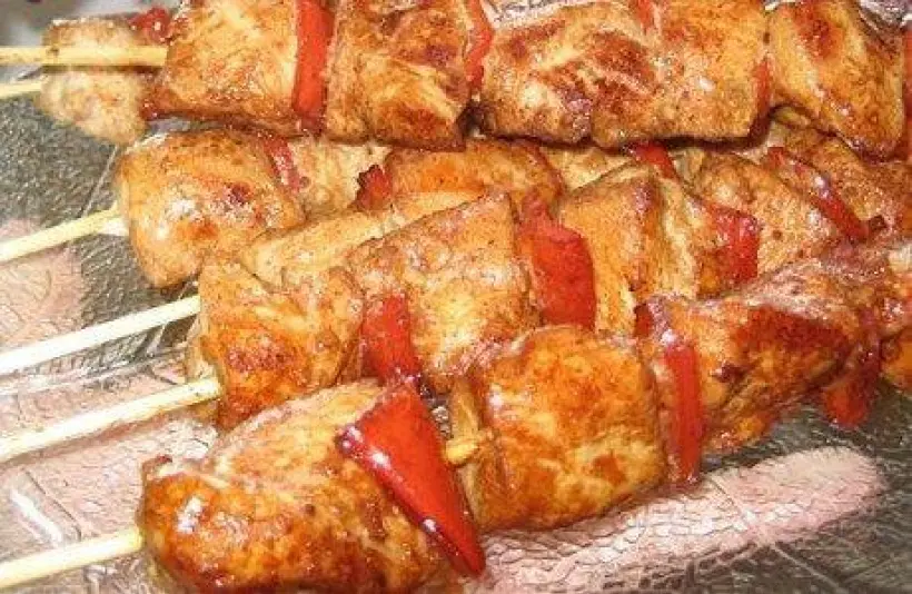 Готовим Мясо Куриные шашлычки со сладким перцем