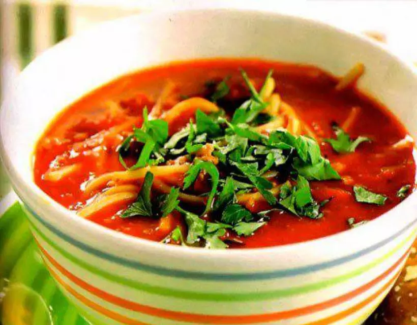 Готовим Супы Томатный крем-суп с макаронами