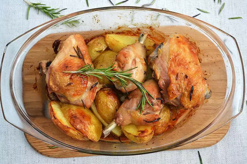 Готовим Мясо Запеченная курица с картошкой в духовке