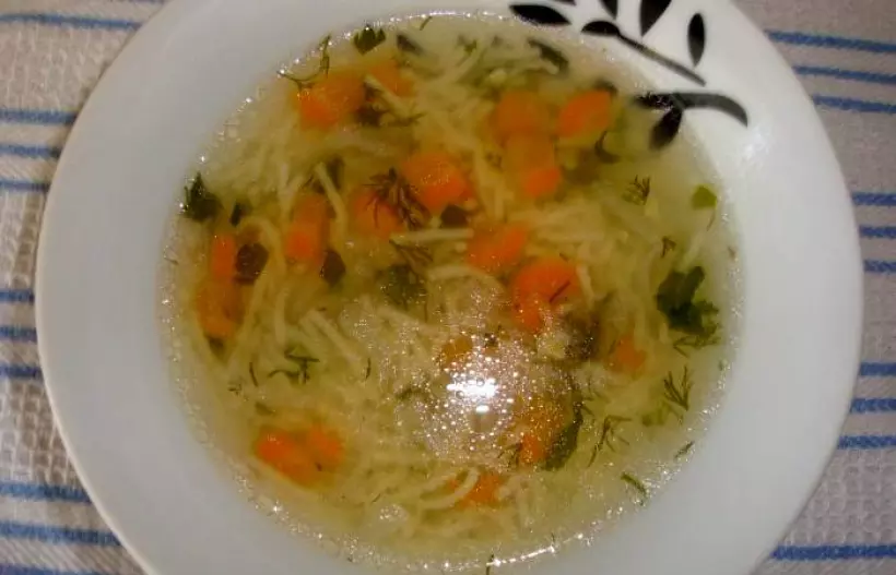 Готовим Вегетарианские Куриный суп с вермишелью в мультиварке