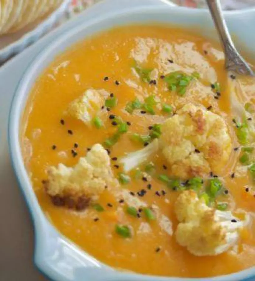 Готовим Супы Суп со сладким картофелем и цветной капустой