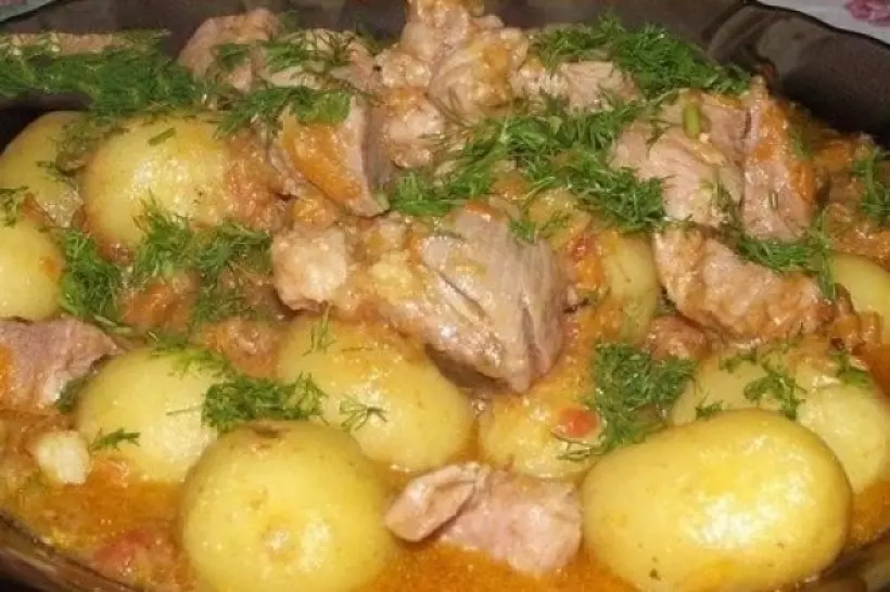 Готовим Мясо Свинина с овощами и молодым картофелем