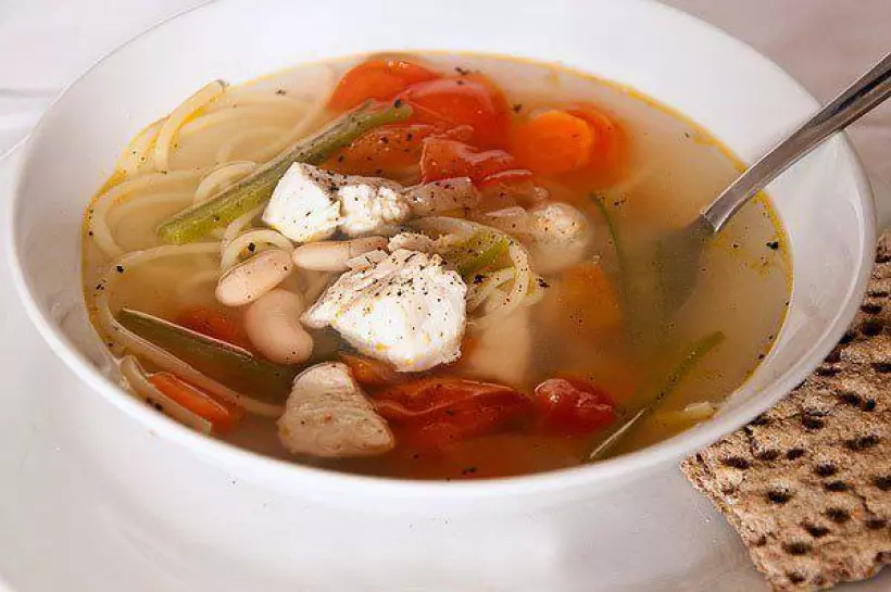 Готовим Супы Куриный суп с фасолью