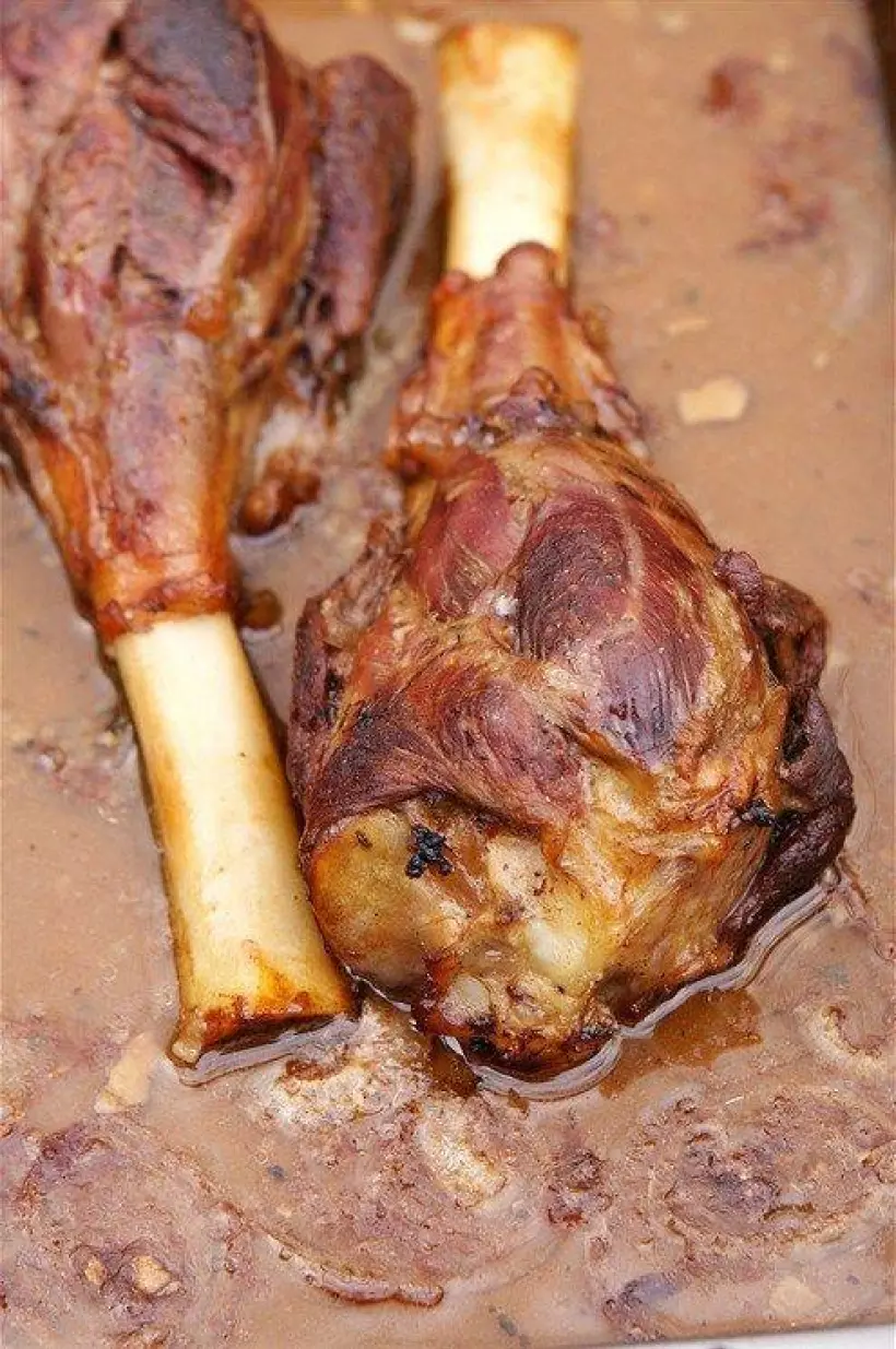 Готовим Мясо Жареная баранья нога с фетой
