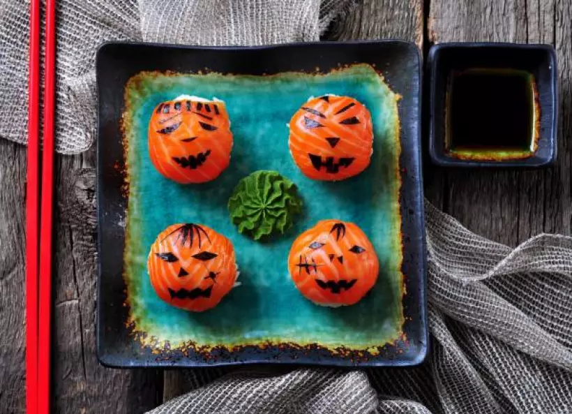 Готовим Праздники Рецепты на Хэллоуин: Суши Джек-фонарь