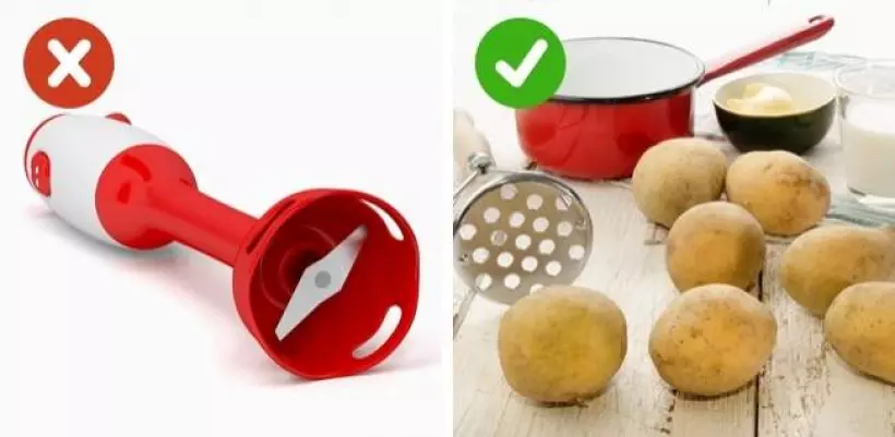 Использовать блендер для картофельного пюре
