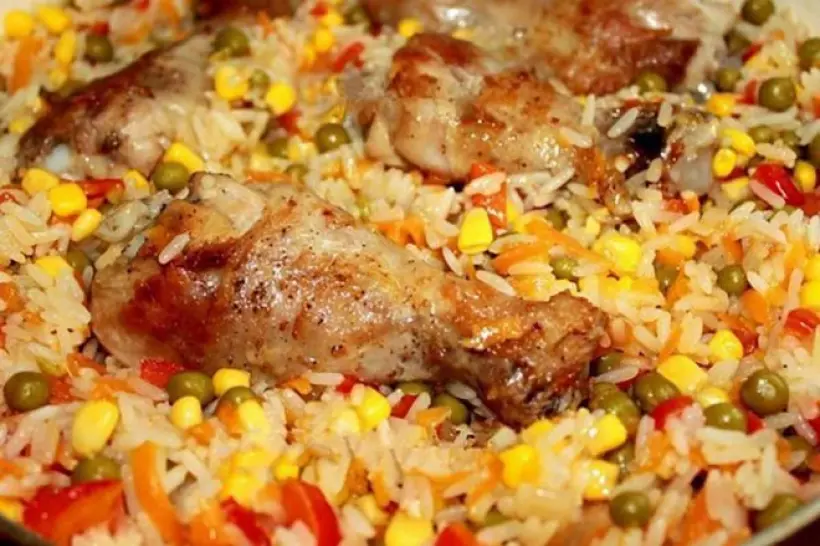 Готовим Мясо Куриные ножки с рисом и овощами по-каталонски