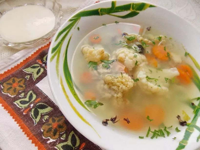 Готовим Вегетарианские Вегетарианский суп из цветной капусты