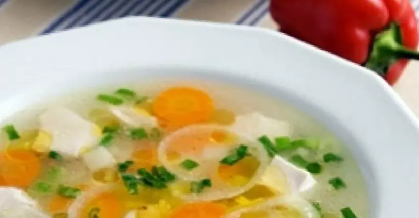 Готовим Супы Куриный суп с рисом и овощами