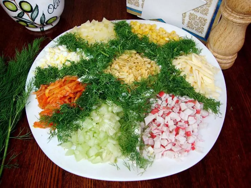Готовим Салаты Салат Цветик Семицветик с корейской морковкой