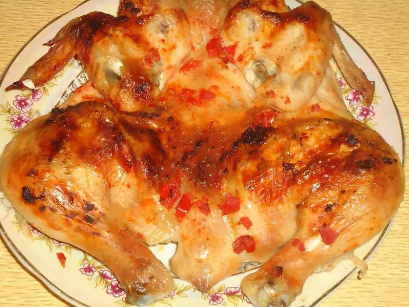 Готовим Мясо Цыпленок табака рецепт на сковороде под прессом