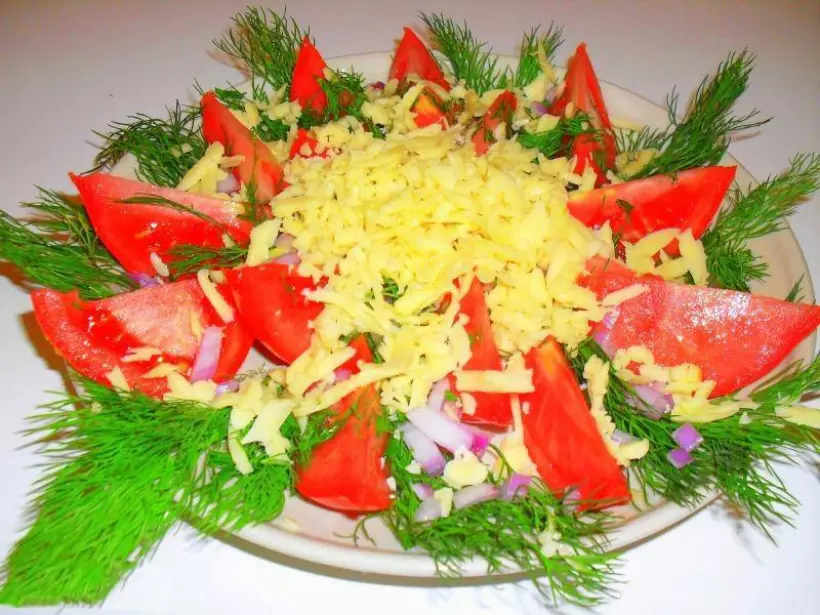 Готовим Салаты Салат с помидорами и сыром
