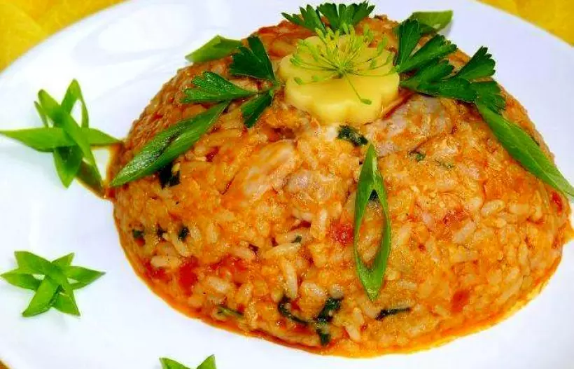 Готовим Вегетарианские Жареный рис с кабачковой икрой
