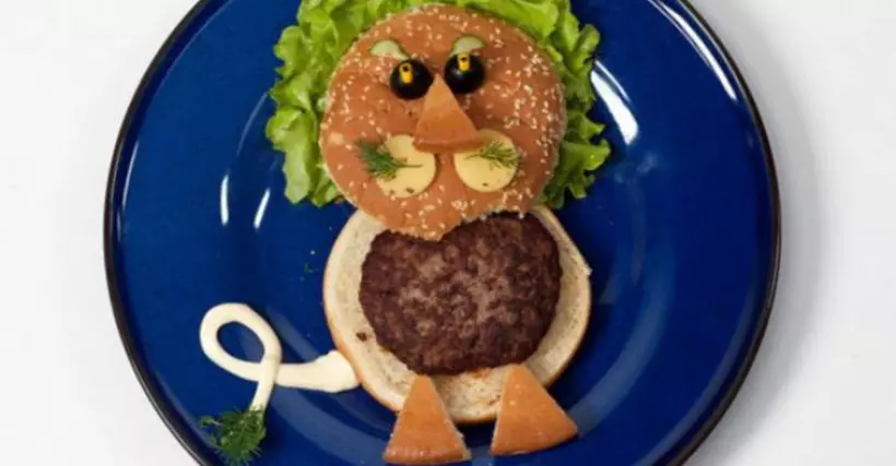 Готовим Закуски Детский гамбургер «Львенок»