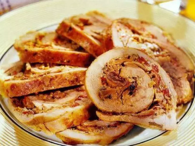 Готовим Мясо Свиной рулет с грибами