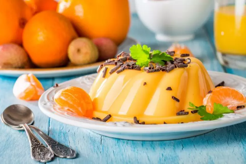 Готовим Десерты Апельсиновый пудинг из манки