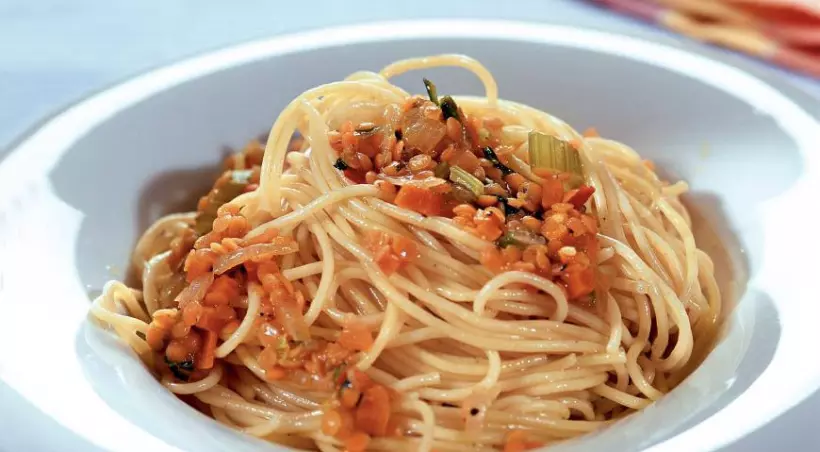 Готовим Здоровье Спагетти под чечевичным соусом