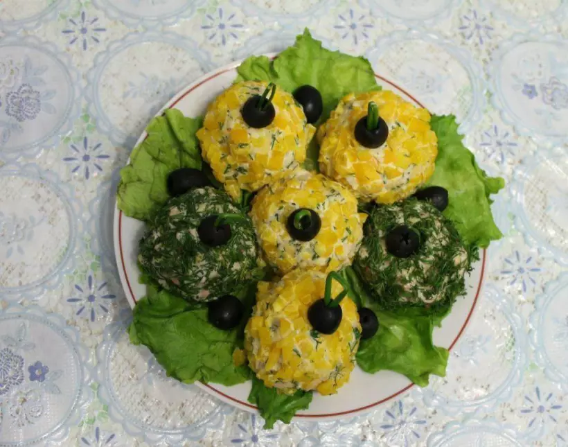 Готовим Вегетарианские Салат «Новогодние шарики»