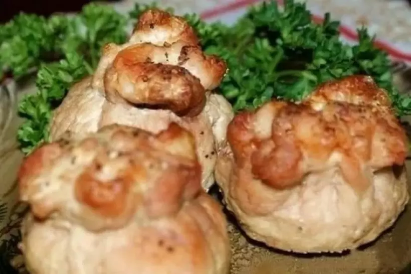 Готовим Мясо Мешочки из свинины с маринованными грибами