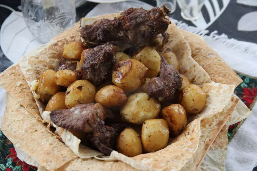 Готовим Мясо Запеченный картофель с мясом в казане