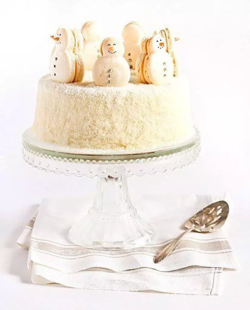 Готовим Десерты Торт со снеговиками-макарунами