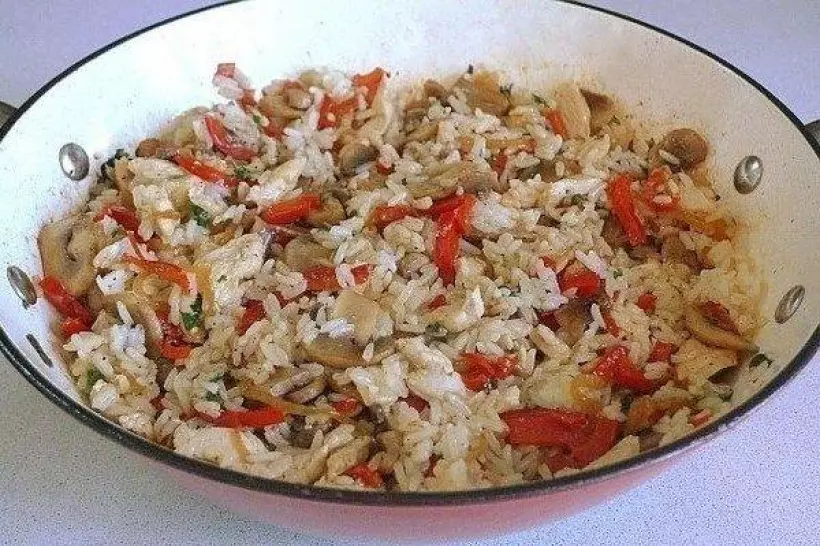 Готовим Мясо Рис жасминовый с овощами и курицей