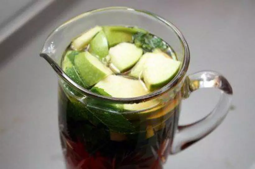 Готовим Коктейли Холодный чай с мятой, лаймом и яблоком