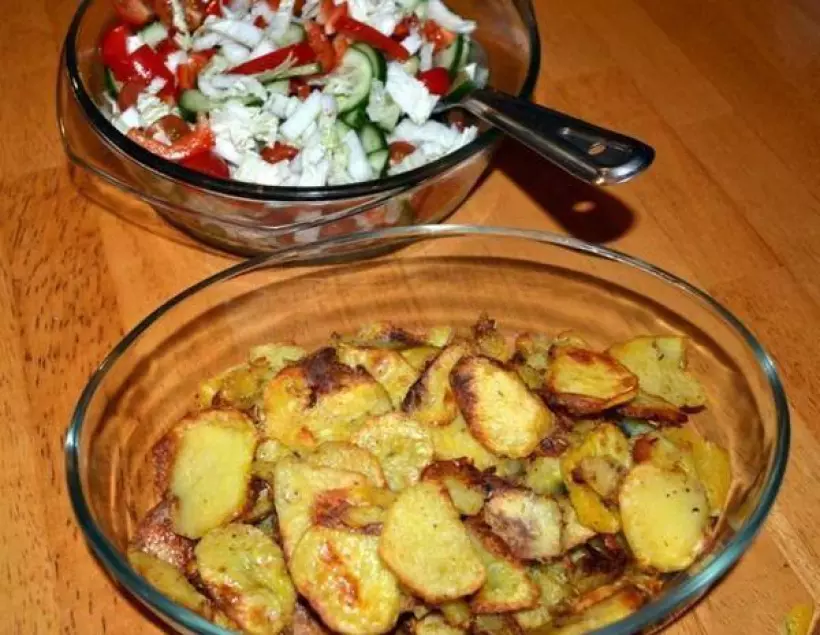Готовим Вегетарианские Хрустящий картофель в духовке