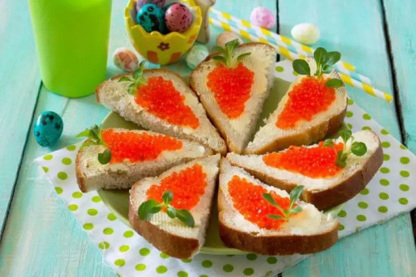 Готовим Закуски Рецепт на Пасху: канапе в виде морковок