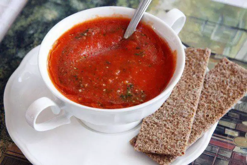 Готовим Супы Суп из печеных томатов и перцев