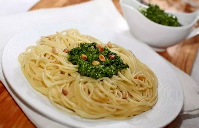 Готовим Вегетарианские Спагетти песто из шпината